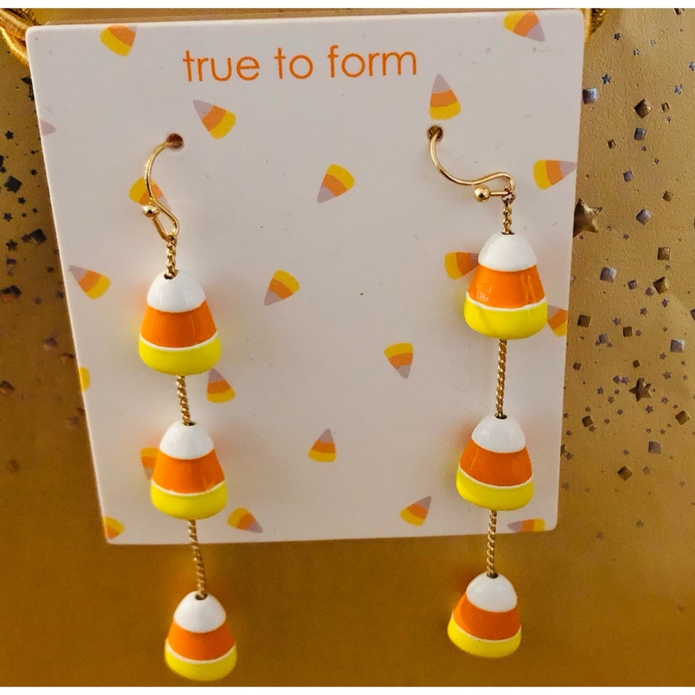 Candy Corn Dangle Earrings, NWT